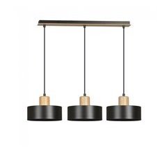 Regleta de techo Torino (3 luces) Acero - Madera Nórdico