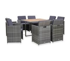 Set comedor de jardín    cojines ratán sintético