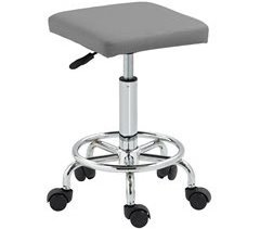 Taburete Giratorio PU, Metal HOMCOM, hogar - cocina