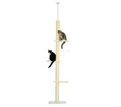 Árbol para Gatos Aglomerado de Madera, Felpa, Sisal PawHut
