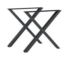 Set de 2 patas de mesa Greith forma de X acero 79x8
