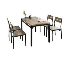 Set de 1 Mesa y 4 Sillas de Comedor OGT28-N+FST72x4 SoBuy