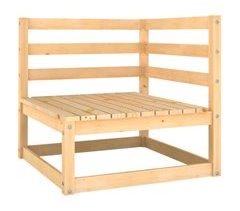 Sofás de esquina de jardín 2 uds madera maciza de pino