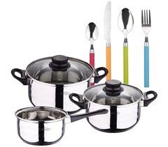 Pack Batería De Cocina 5 Piezas + Set De Cubertería