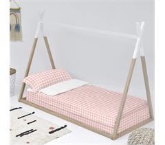 Vichy pink Saco nórdico Rosa, 90x200 cm (Cama 90) Con relleno, 100% Algodón (exterior) 100% Poliéster (relleno), calidad de 150