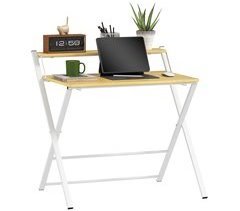 Escritorio Plegable Melamina de Madera, Acero HOMCOM