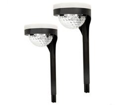 Pack 2 focos solares exterior luz LED doble c/baliza para jardín Aktive