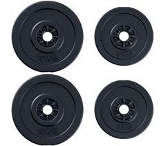 4 Discos de Pesas Plástico, Arena, Cemento HOMCOM