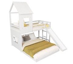 Litera cabaña infantil de madera de pino