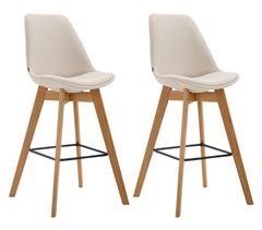 Set De 2 Taburetes De Bar Metz Tapizados En Tela
