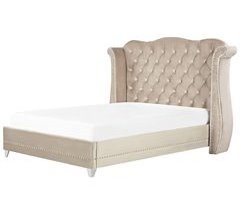 Beliani Cama con somier Terciopelo AYETTE 225x215
