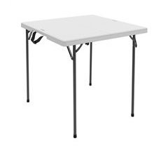 Mesa cuadrada plegable blanco 94x94x74 cm LIFETIME