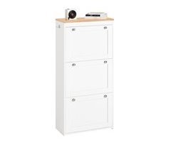 Zapatero Estrecho con 3 Solapas FSR144-WN SoBuy