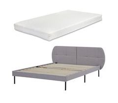 Cama tapizada Porvoo con cabecero somier textil con colchón 207x174