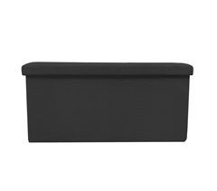 Puff Ottoman Almacenaje Rectangular Tela Plegable