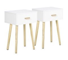 Mesitas de Noche Melamina de Madera, MDF, Madera de Pino HOMCOM 40
