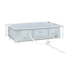 Piscina Desmontable PVC, Acero Outsunny