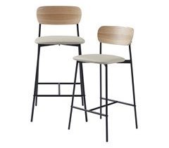 Juego de 2 taburetes de bar Jyväskylä cuero sintético metal