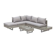 Conjunto de Muebles de Ratán Acero, Ratán PE, Poliéster Outsunny