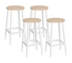 Taburetes de Bar Melamina de Madera, Acero HOMCOM, hogar - cocina