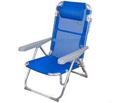 Silla playera alta multiposición azul Aktive