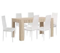 Mesa Extensible de Comedor o Cocina + 6 Sillas en Polipiel/metal 178x80