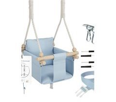 Silla colgante de madera para bebé MAMOI Montessori 3 en 1 60