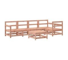 Juego de muebles de jardín 6 piezas madera maciza de pino