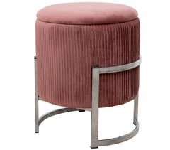 Puf redondo de terciopelo con almacenamiento AKORD PORTO