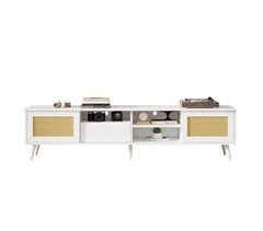 Mueble TV de panel de partículas con 2 puertas y 1 cajón