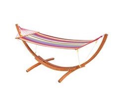 Hamaca con Soporte Madera Tumbona Outsunny