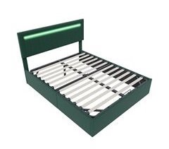 Cama de matrimonio, con sistema hidráulico y LED