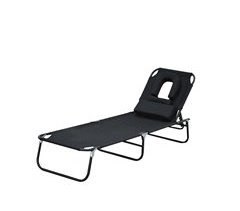Tumbona Plegable Acero y Tela Oxford Outsunny
