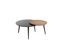 Mesa de Centro Doble Circular MDF - Modelo LUZON
