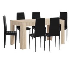 Mesa Extensible de Comedor o Cocina + 6 Sillas en Polipiel/metal 178x80