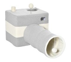 Túnel para Gatos Aglomerado de Madera, Franela, Sisal PawHut
