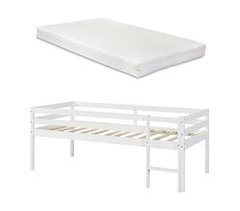 Cama elevada para niños + colchón Siikalatva de pino [en.casa]