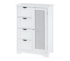 Mueble de baño Karlsøy con 1 puerta 4 cajones MDF ratán