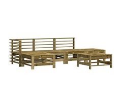Juego de muebles de jardín 6 piezas madera maciza abeto Douglas