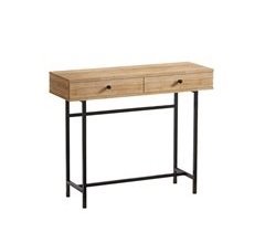 Consola 2 cajones decorativa roble y negro L100 cm - Esta