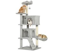 Árbol para Gatos Aglomerado de Madera, Felpa PawHut