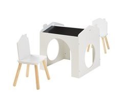 Juego infantil de mesa y 2 sillas Romso MDF en forma de casa 61