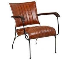 Sillón de metal y piel