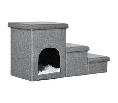 Escalera para Mascotas MDF, Lino sintético, Felpa, Algodón PP