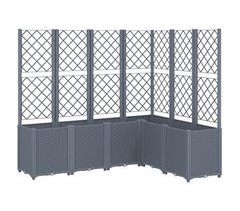 Jardinera bancal elevado plantas flores terraza jardín con enrejado