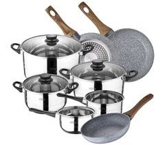 Bateria de cocina 8 piezas con juego de sartenes