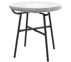 Mesa de Ratán Ratán de PE, Vidrio Templado 50x50