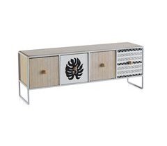 Caja de madera con marco de metal