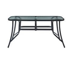 Conjunto de muebles de jardin Aradeo 7 piezas acero/cristal