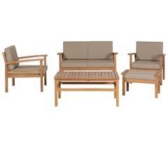 Beliani Conjunto de jardín Madera de acacia con certificado FSC® MANILA